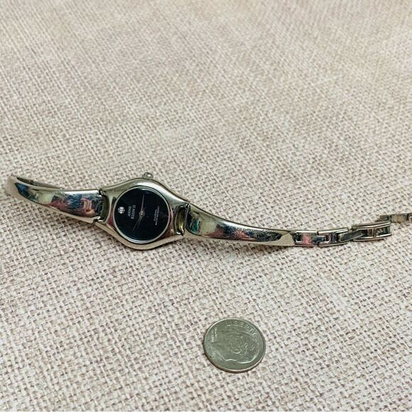 AS IS Anne Klein II Silver Black Watch - Picture 1 of 4